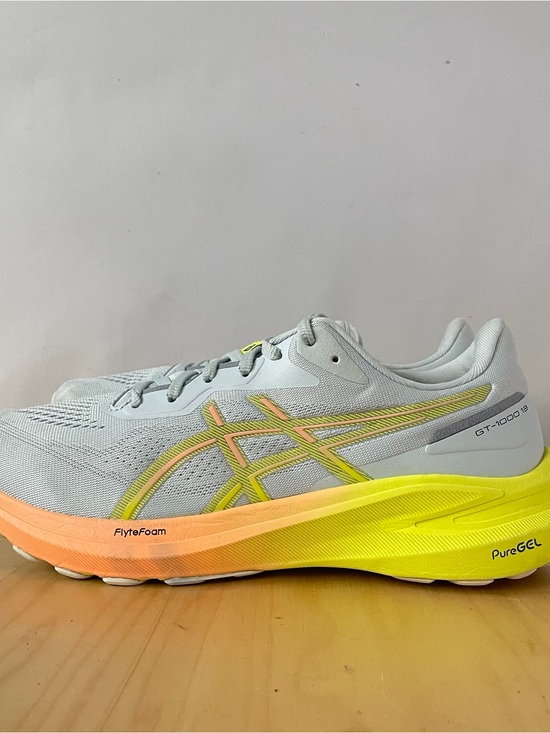 Asics Shoes - ASICS GT-1000 13 Women's Running Shoe - Light Gray with Yellow & Orange